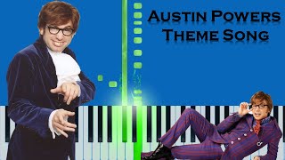 Austin Powers Theme Song Easy Piano Synthesia Tutorial [upl. by Mitman]