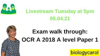 A level Biology OCR A Paper 1 2018 [upl. by Hgiel869]