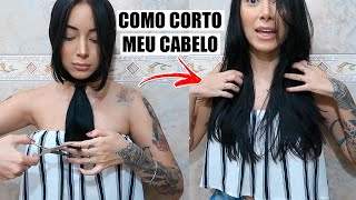 COMO CORTAR O CABELO SOZINHA [upl. by Treharne]