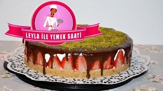 Çilekli Çikolatalı Cheesecake Tarifi Cheesecake mit Erdbeeren und Schokolade ohne Backen [upl. by Audrie870]