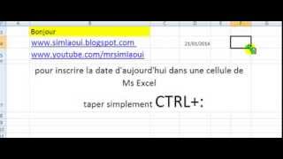 Microsoft excel comment inscrire la date daujourdhui à une cellule [upl. by Ahsimal527]