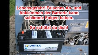 Lebensgefahr Starterbatterie  Autobatterie So vermeidest du Kurzschlüsse und Verletzungen [upl. by Ellertnom880]