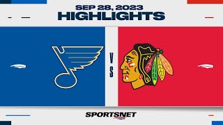 NHL PreSeason Highlights  Blues vs Blackhawks  September 28 2023 [upl. by Bills]