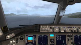 Cockpit B777200LR Some Turbulences at Hong Kong Approach [upl. by Ecidnak]