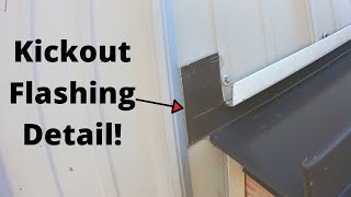 How to Make Kickout Flashing With Standing Seam Metal Roofing Pole Building Side Wall Flashing [upl. by Mortie174]