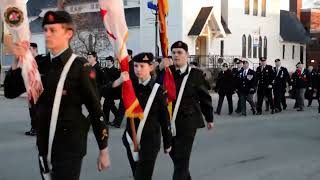 WoodstockNB 318 Cadets and First Responders March to Cenotaph for Battle of Vimy Ridge2024 [upl. by Harrod]