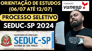 Processo Seletivo SEDUCSP 2024  Orientação de Estudos para a prova [upl. by Atilam185]