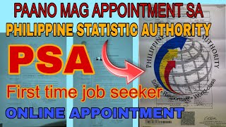 PAANO MAG APPOINTMENT SA PSA ng BIRTH CERTIFICATE  FIRST TIME JOB SEEKER [upl. by Avitzur]