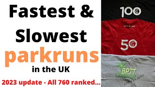 Fastest amp Slowest UK parkruns  2023 update [upl. by Llovera]