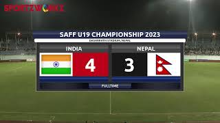 Semi Final 2  India vs Nepal  SAFF U19 Championship 2023  Nepal [upl. by Luapnaes]