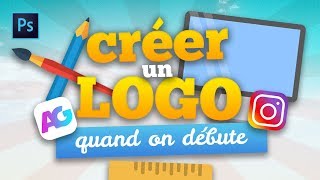 Comment créer un LOGO sur Photoshop  Tuto Débutant [upl. by Steep908]