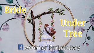 Ribbon Embroidery Design  The Bride Under The Tree [upl. by Anaoy478]