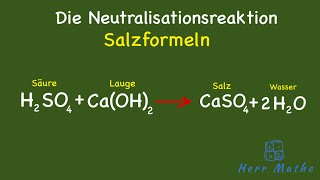 Chemie Neutralisationsreaktionen  Salzformeln [upl. by Lorrac99]