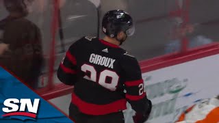 Senators Claude Giroux Blasts Home Breakaway Goal Off Tim Stutzles 100th Career Assist [upl. by Sackville]