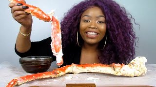 KING CRAB LEG MUKBANG SEAFOOD BOIL [upl. by Nefets]