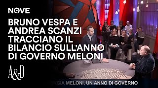 Bruno Vespa e Andrea Scanzi tracciano il bilancio sullanno di Governo Meloni  Accordi e Disaccordi [upl. by Peednas66]