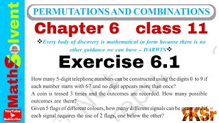 Exercise 61 class 11 math Q4 to Q6  Permutation and Combination class 11 exercise 61  By RK Sir [upl. by Savanna]