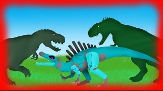 Dinosaurs Cartoons Battles Red Eye King vs Iron Claw spinosaurus vs Vastatosaurus Rex [upl. by Terris]