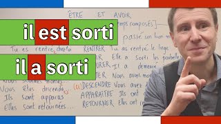 VERBES 🇫🇷 qui se conjuguent avec être et avoir  verbes à deux auxiliaires niveau B1B2 [upl. by Nerrak]