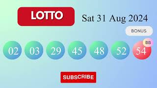 Lotto Draw Results on Sat 31 Aug 2024 The National Lottery UK [upl. by Areht]