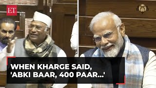 When Congress chief Kharge said Abki baar 400 paar in Rajya Sabha PM Modi laughs [upl. by Genet]