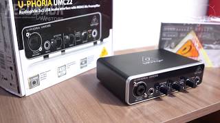 Review Reseña Unboxing en Español Interfaz Behringer UPhoria UMC22 [upl. by Yllatan]