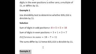 DIVISIBILITY TEST FOR 11 maths math mathematics divisibilitytest divisiblitytest [upl. by Penn]