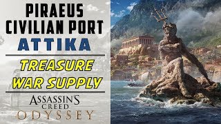 Piraeus Civilian Port Attika  Loot amp War Supply Location  ASSASSINS CREED ODYSSEY [upl. by Ilojne]