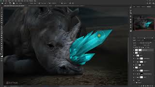 yt5s com Glowing Rhino Photo Manipulation Effect Photoshop Tutorial [upl. by Eanert]