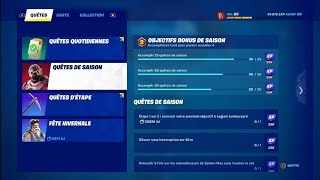 FORTNITE  COMMENT DÉBLOQUER TOUTES LES QUÊTES DE SAISON  CHAPITRE 3 SAISON 1  OBJECTIFS BONUS 3 [upl. by Yssirc901]