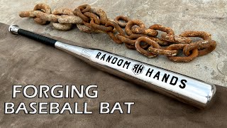 Rusted Chain Forged into a Steel BASEBALL BAT [upl. by Clary412]