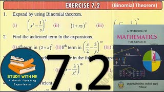 Exercise 72 Class 11 Maths Binomial Theorem  Ex 72 First Year Maths Binomial Theorem KPK Book [upl. by Melgar519]