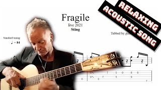 Sting  Fragile TAB live 2021  acoustic guitar tabs PDF  Guitar Pro [upl. by Meehaf]