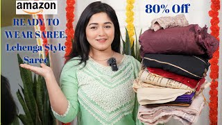 Amazon Designer Sarees amp Blouse haul Ready to Wear Saree Lehenga Style Saree amazon [upl. by Piscatelli87]