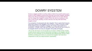 Article Dowry system [upl. by Meerak]