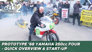 1968 Yamaha prototype four cylinder 250cc race bike  startup [upl. by Eddie775]