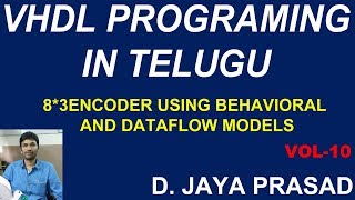 VHDL PROGRAMMING IN TELUGU  8TO3ENCODER WITHOUT PRIORITY USING BEHAVIORAL AND DATAFLOW MODELS [upl. by Nylde463]