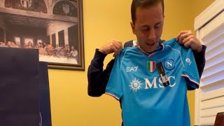 Unboxing maglia scudetto del Napoli 202324  Unboxing Napoli jersey scudetto [upl. by Atnohsal]