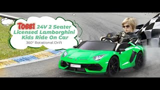 Tobbi 24V Licensed Lamborghini SVJ Drift Toy Car PU Pearl Cotton 2Seat  TH17B1076 [upl. by Siseneg]