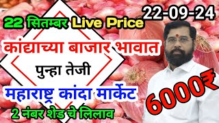 22September2024 महाराष्ट्र🧅प्याज के होलसेल भाव Maharashtra onion market wholesale price onionmarket [upl. by Irtemed]