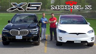 2019 BMW X5 50i vs Tesla Model X  Battle Of The Xs [upl. by Colyer]