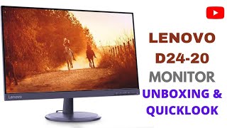 LENOVO D2420 238 MONITOR UNBOXING amp QUICKLOOK [upl. by Hogen]