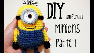 DIY MINIONS amigurumi Parte 1 Tutorial crochetganchillo  Curso manualidades en español [upl. by Navada]