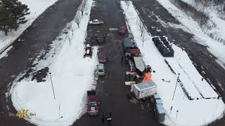 Ottawa Drone view of 1500 Bronson base camp Tuesday update freedom convoy 282022 [upl. by Ainod]