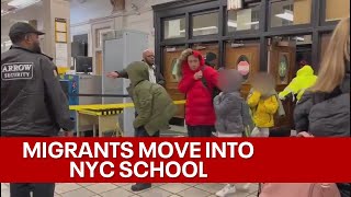 NYC high school students forced into remote learning as 2000 migrants sheltered in school [upl. by Amian237]