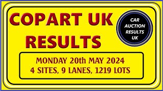 COPART UK AUCTION RESULTS FOR MONDAY 20524 [upl. by Asir]