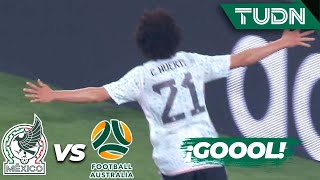 ¡DEBUT SOÑADO GOOOLAZO del Chino Huerta  México 22 Australia  Amistoso Internacional  TUDN [upl. by Neeneg]