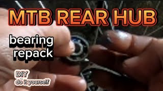 MTB REAR HUB BEARING REPACK TUTORIALS [upl. by Flossi915]