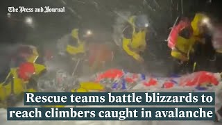 Cairngorm mountain rescue team battles blizzard conditions after climbers caught in avalanche [upl. by Repinuj]