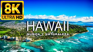 VOLANDO SOBRE HAWAII 8K  Increíble paisaje natural hermoso con música relajante  VÍDEO 8K ULTRA HD [upl. by Niamreg]